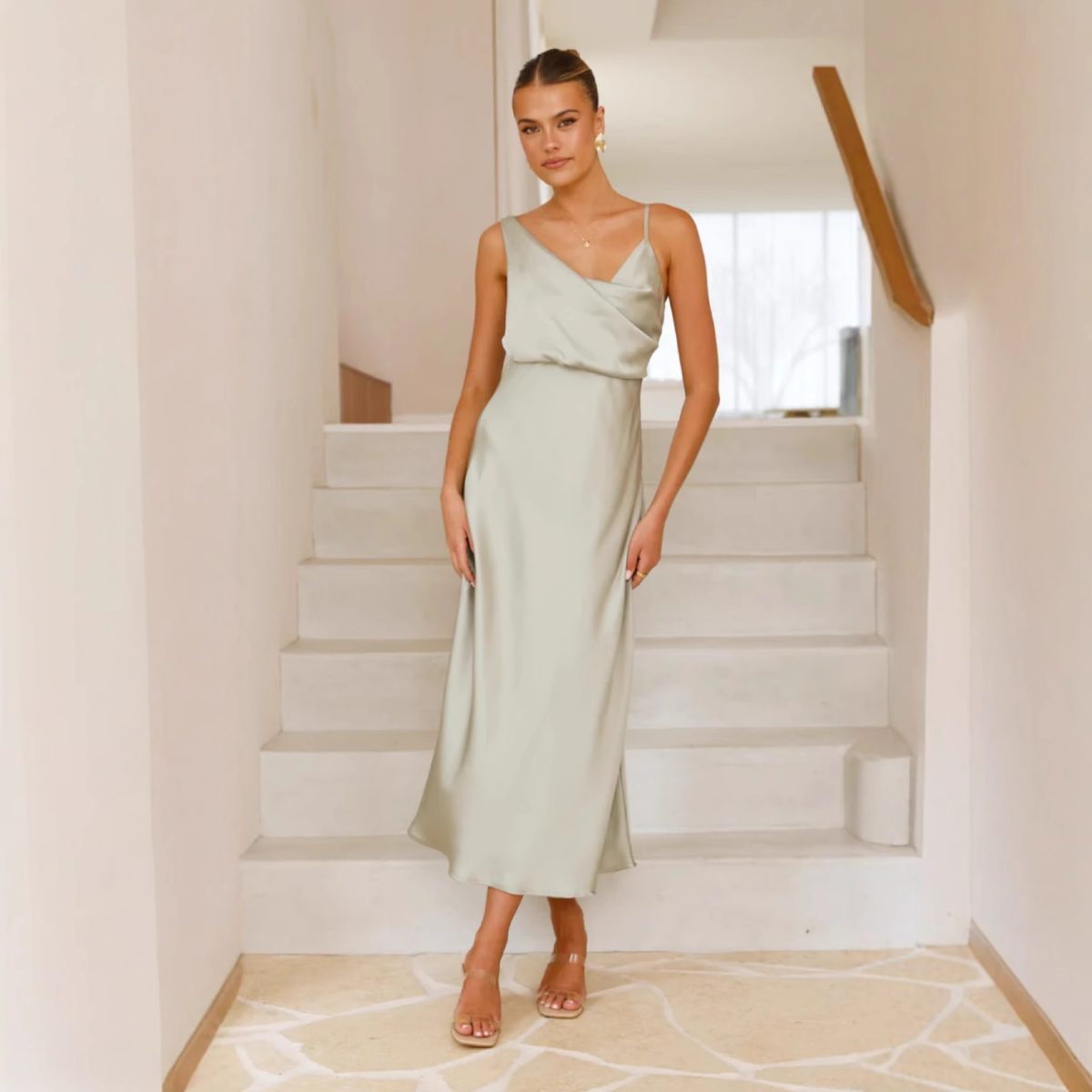 silk simple elegant dress - Image 2