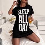 Amazon new summer short-sleeved nightdress women's pajamas dress one-piece skirt breathable mid-length dress home service