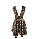Crush orange sexy lingerie sexy pure desire eyelash pajamas lace stitching suspender skirt leopard satin nightdress - Image 4